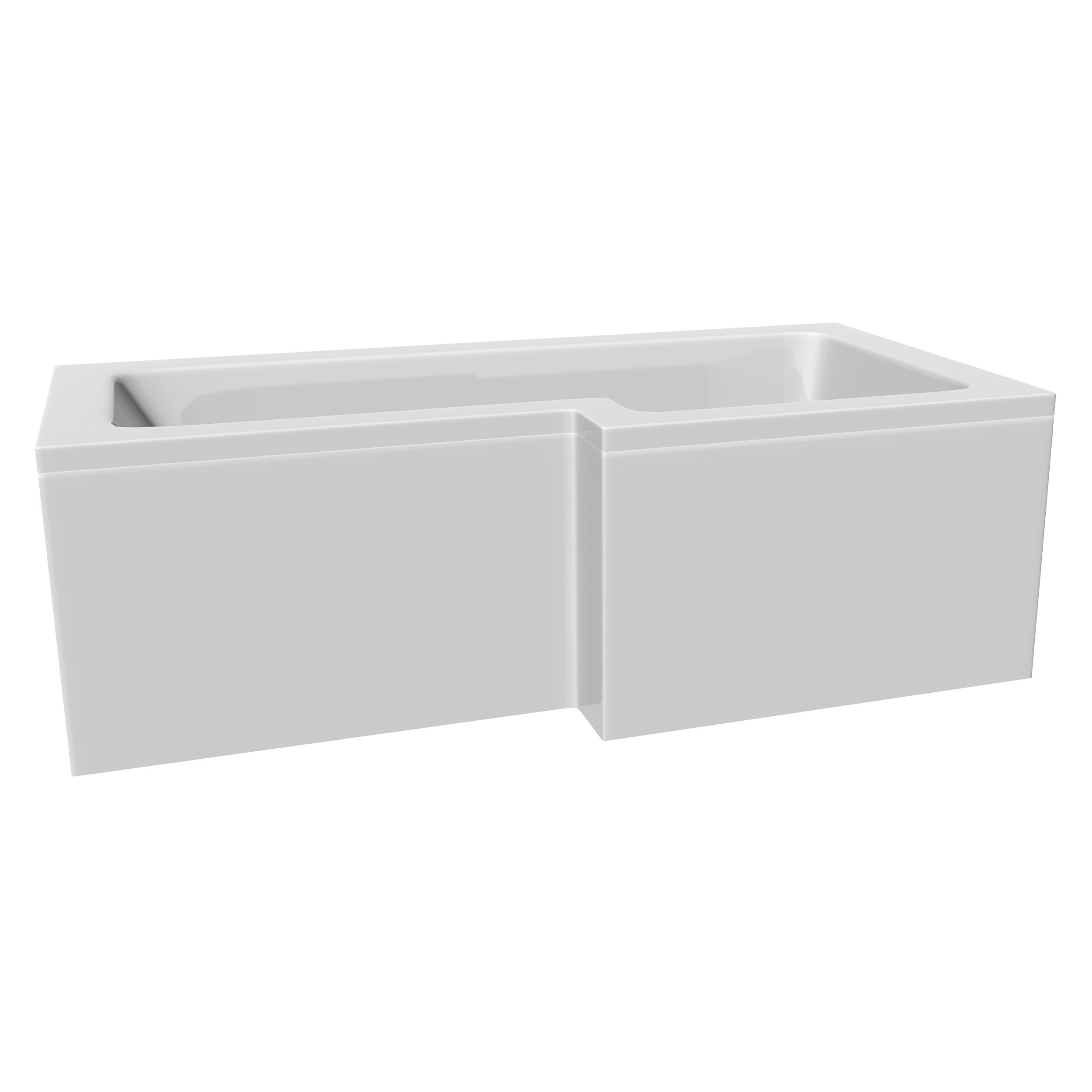 Armourcast Reinforced L-Shaped Shower Bath & Panel - 1700mm