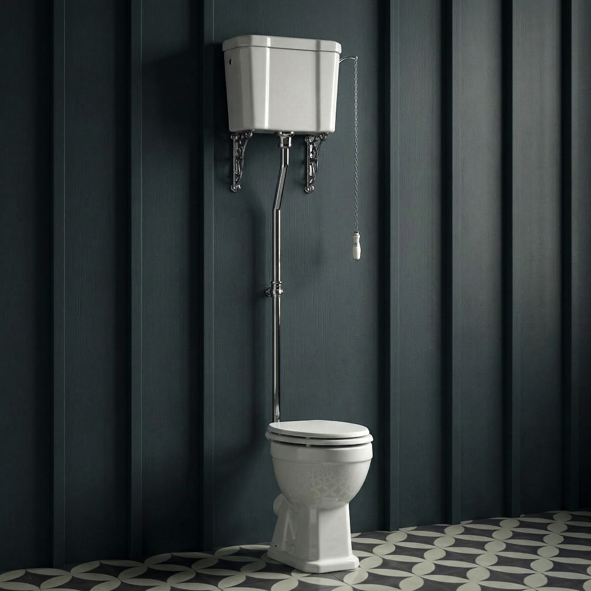 Butler & Rose Catherine Comfort Height High Level Toilet with Pan, Cistern & Flush Pipe