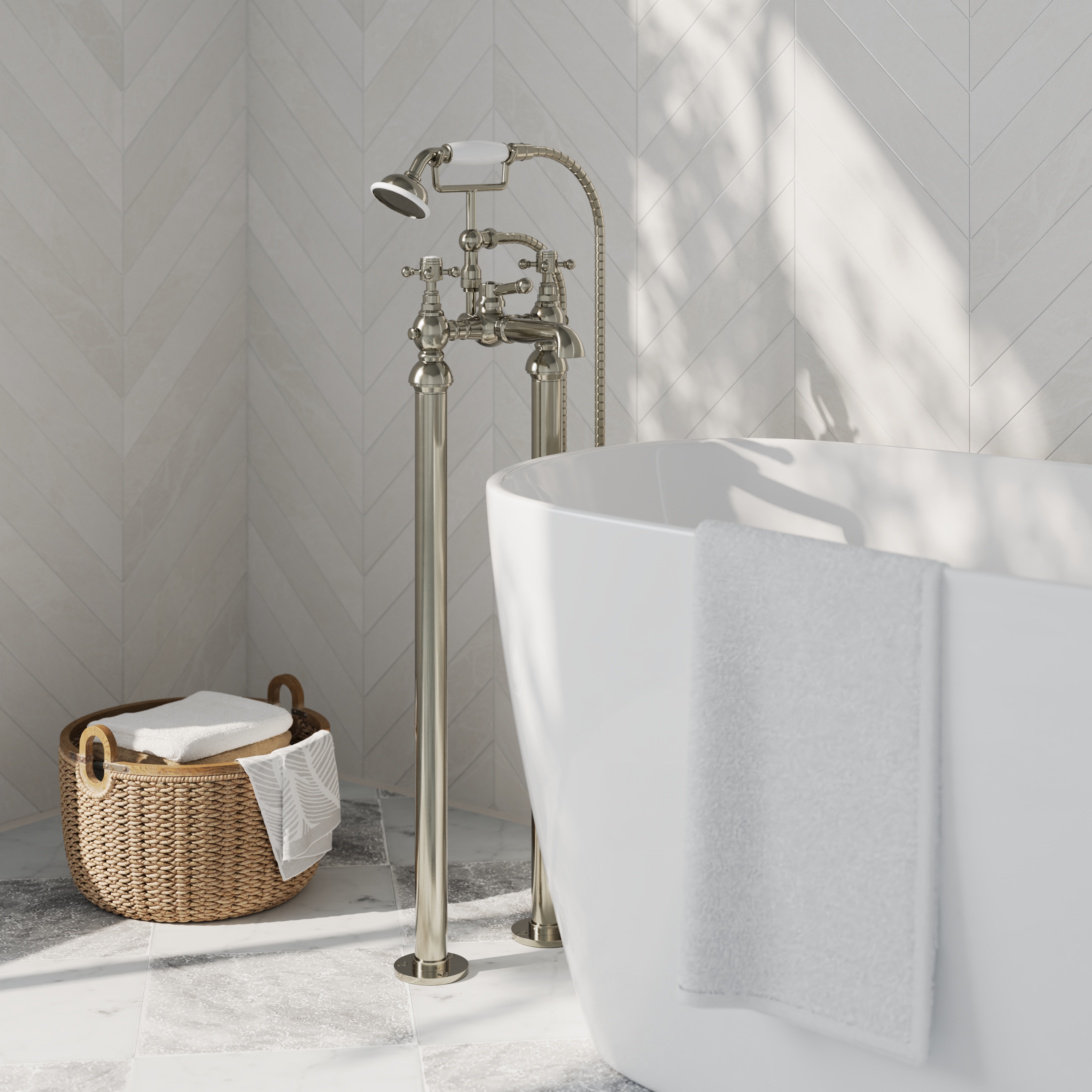 Butler & Rose Eliza Crosshead Freestanding Bath Shower Mixer Tap
