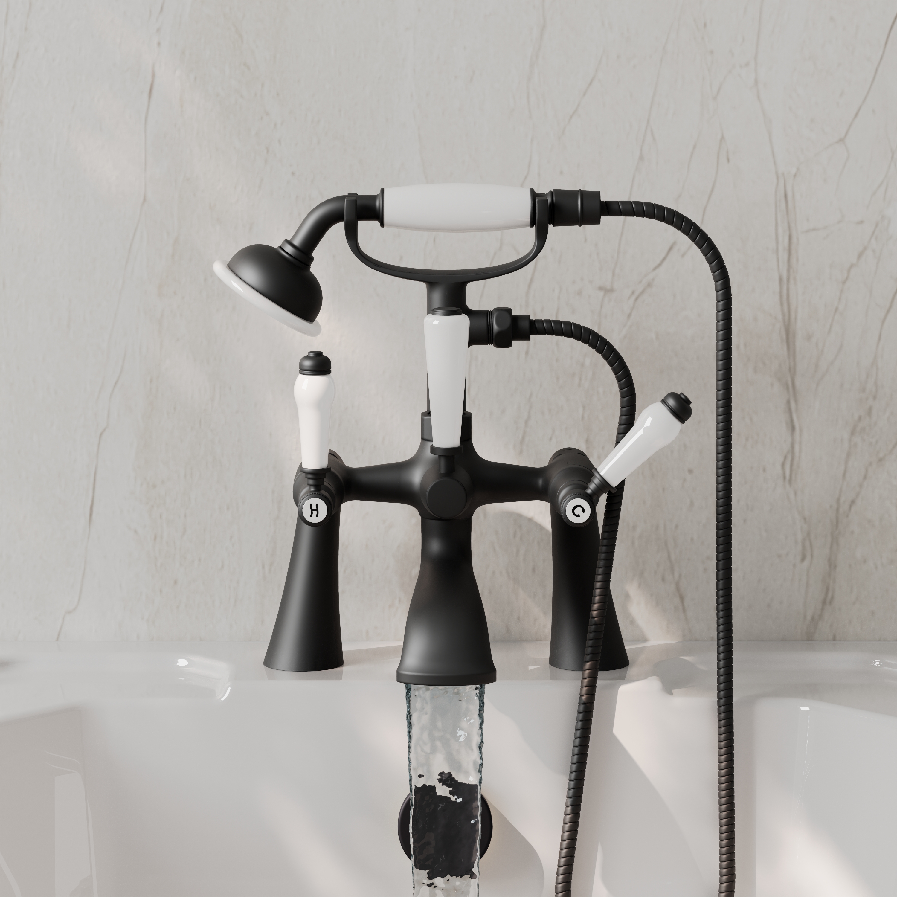 Butler & Rose Eliza Lever Deck Mounted Bath Shower Mixer Tap