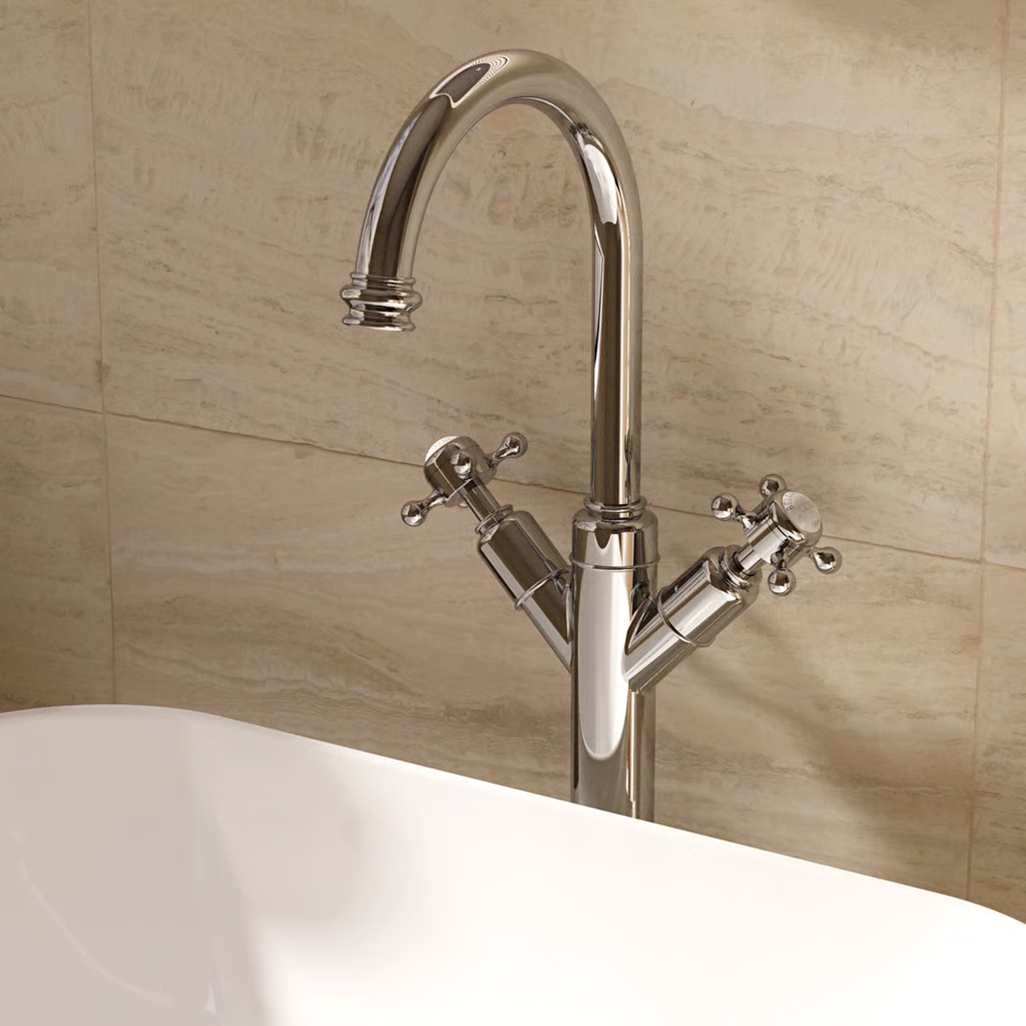 Crosswater Belgravia Crosshead Chrome Tall Monobloc Basin Mixer