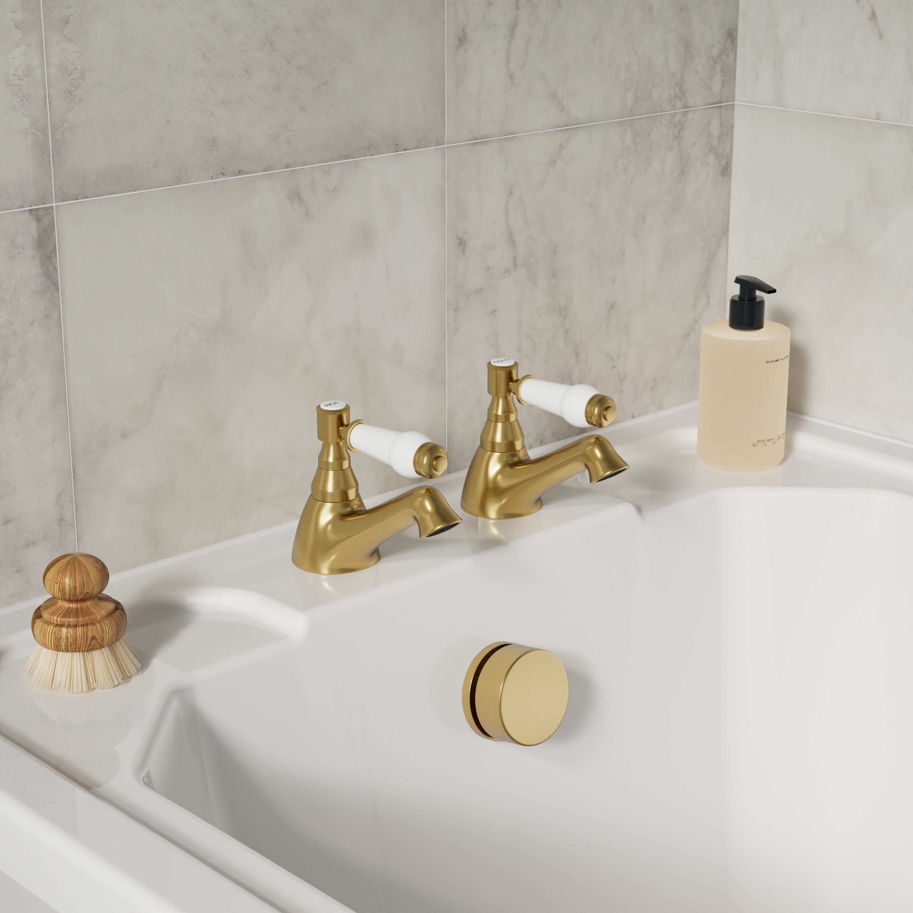 Butler & Rose Eliza Lever Bath Pillar Taps
