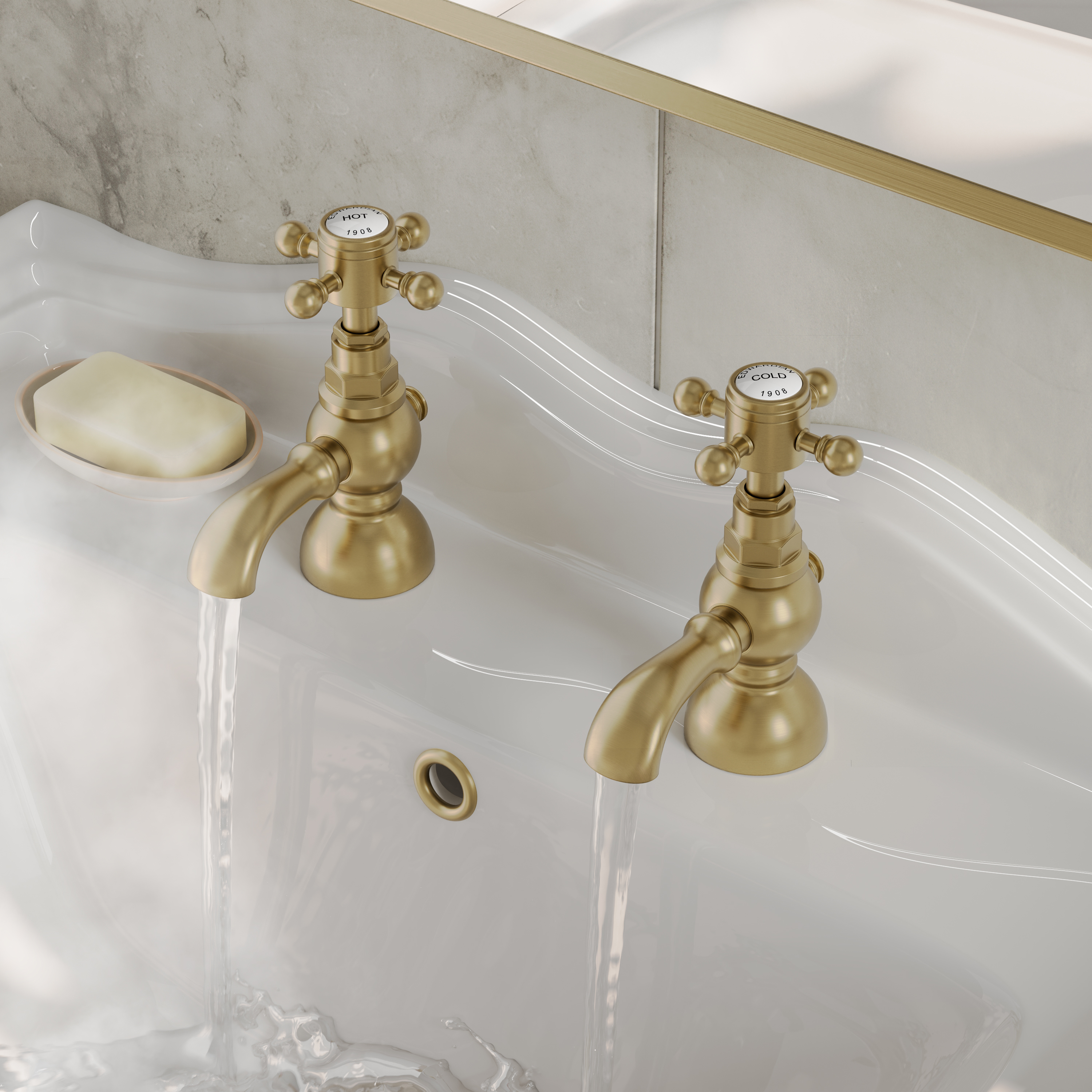 Butler & Rose Eliza Crosshead Basin Pillar Taps