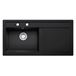 Thomas Denby Opus XL 1 Bowl Black Satin Ceramic Kitchen Sink & Presto Automatic Waste - 1000 x 510mm
