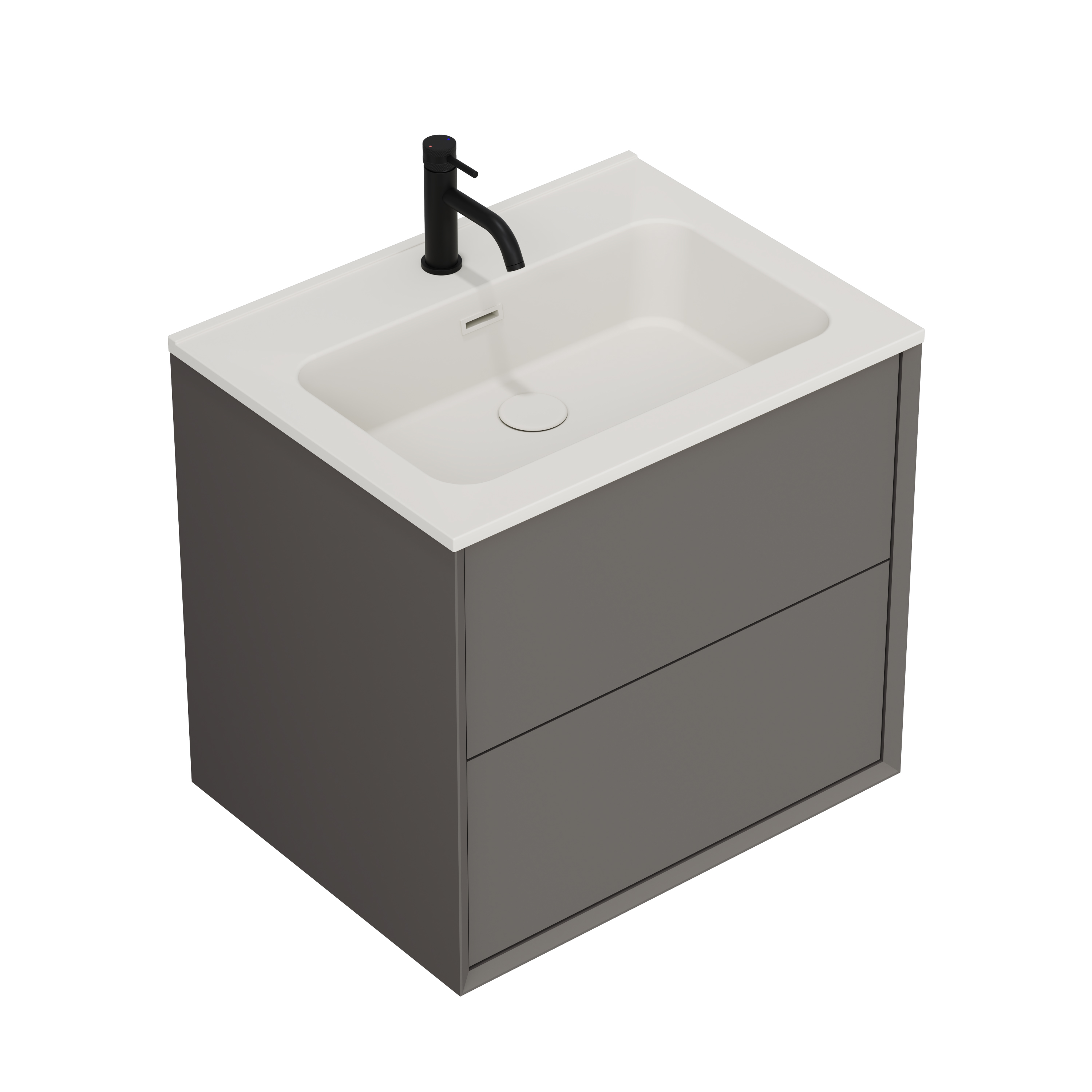 Oslo 600mm Wall Mounted Vanity Unit & Matt White Basin