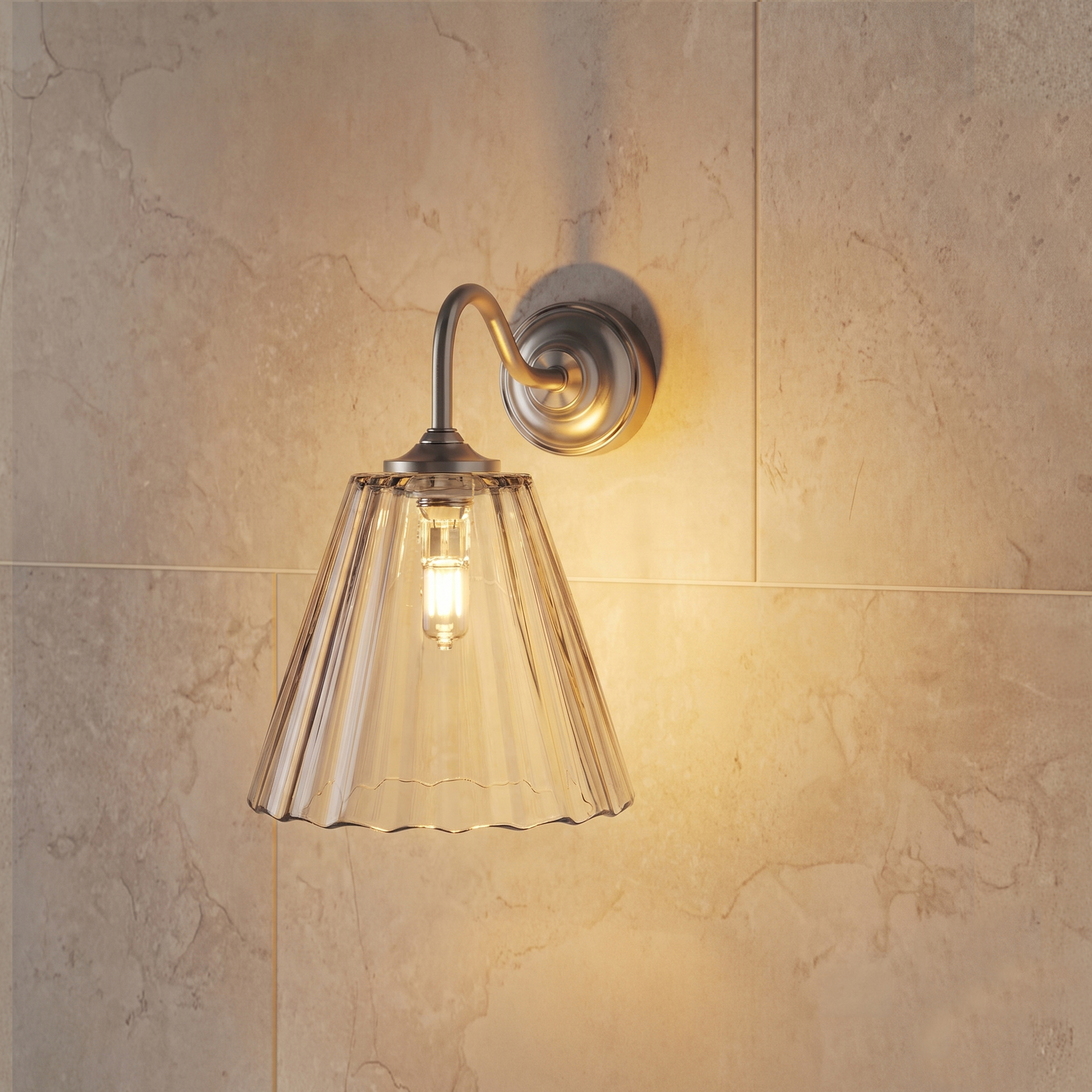 Butler & Rose Fluted Glass Shade Wall Light