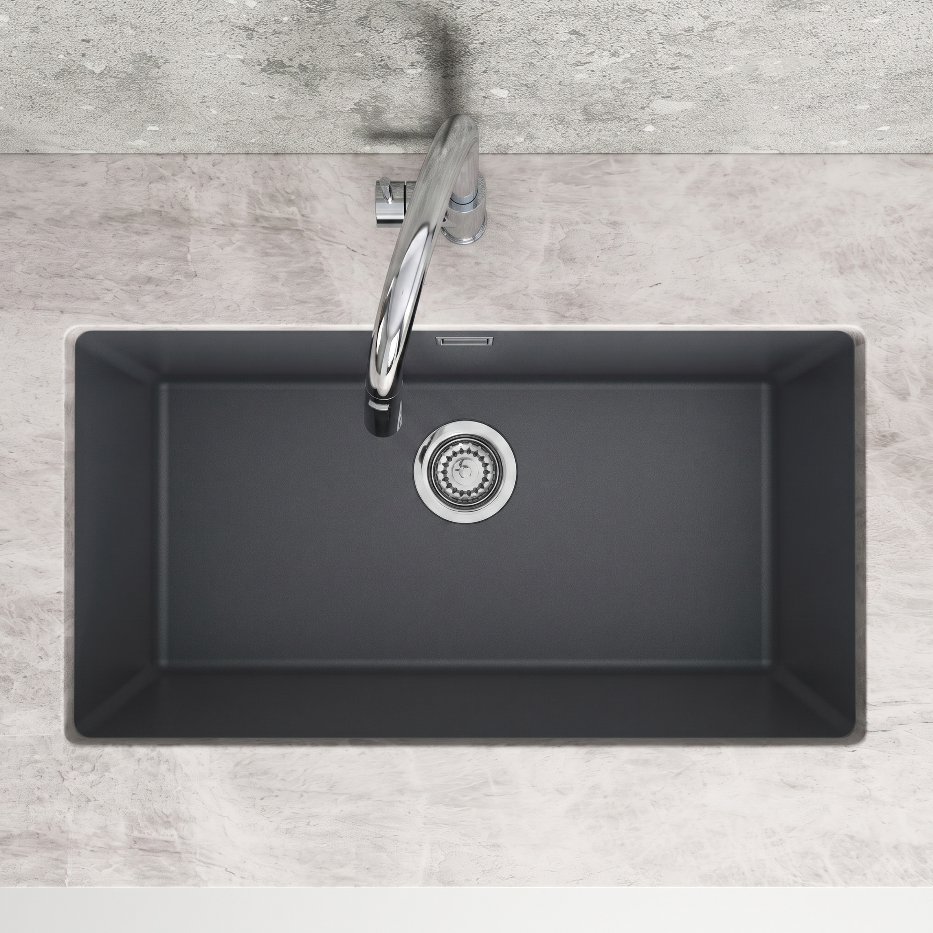 Vellamo Terra XL 1 Bowl Granite Composite Inset / Undermount Kitchen Sink & Waste - 774 x 434mm