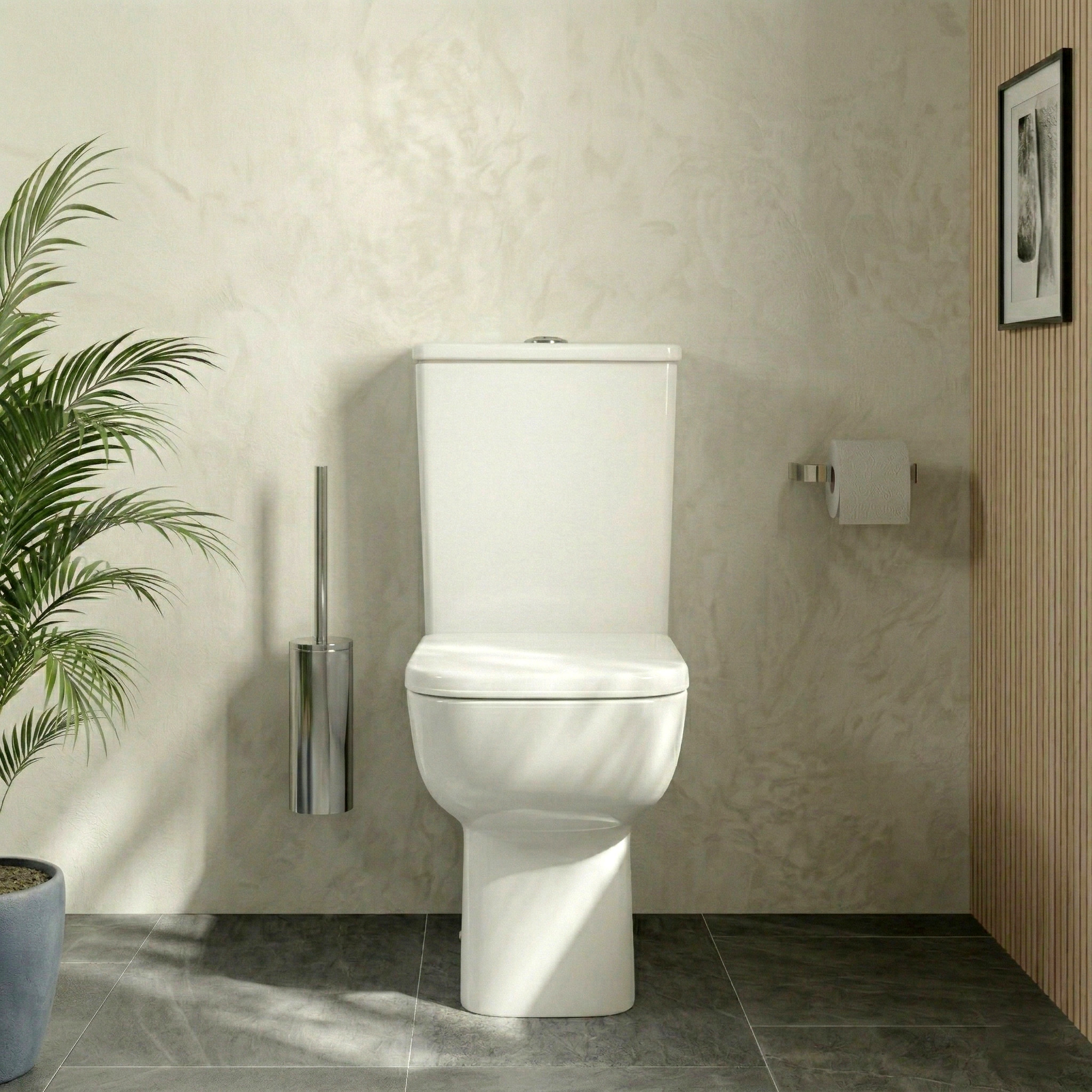 Harbour Icon Rimless Close Coupled Toilet & Soft Close Seat