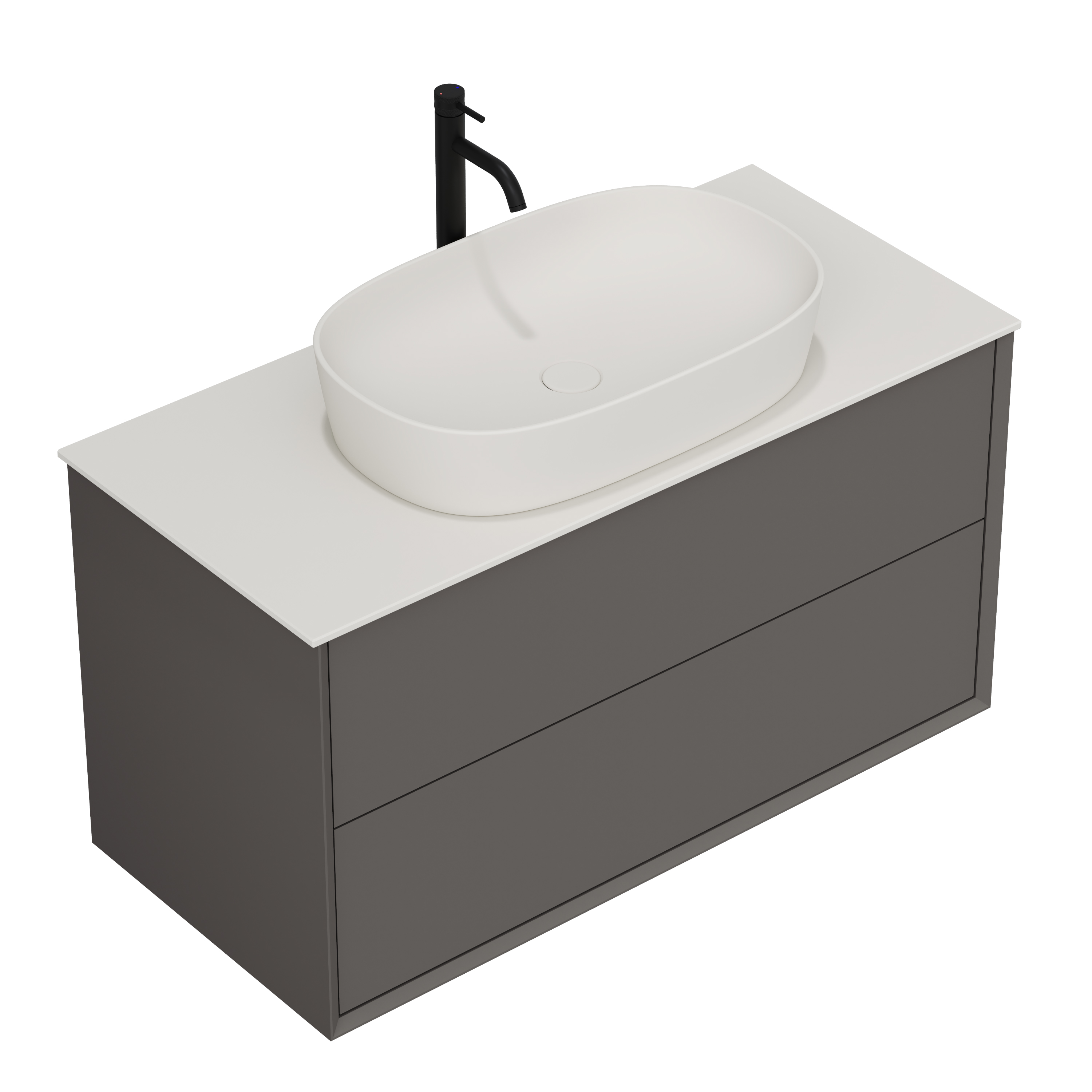 Oslo 1000mm Wall Mounted Vanity Unit & Sintered Stone Countertop