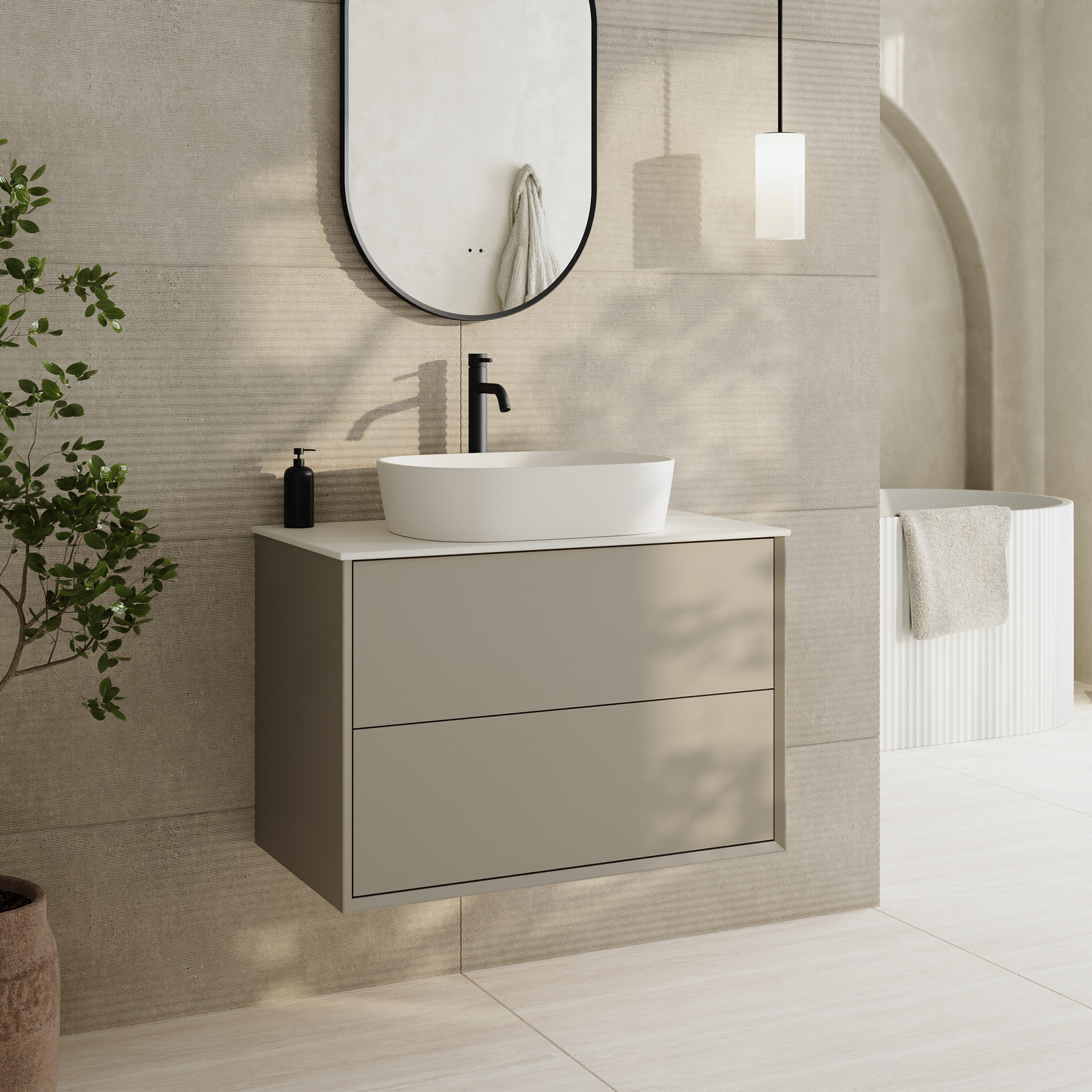 Oslo 800mm Wall Mounted Vanity Unit & Sintered Stone Countertop