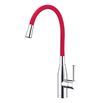 Clearwater Morpho Mono Kitchen Mixer with 'Flex & Stay' Spout - Polished Chrome & Red Hose