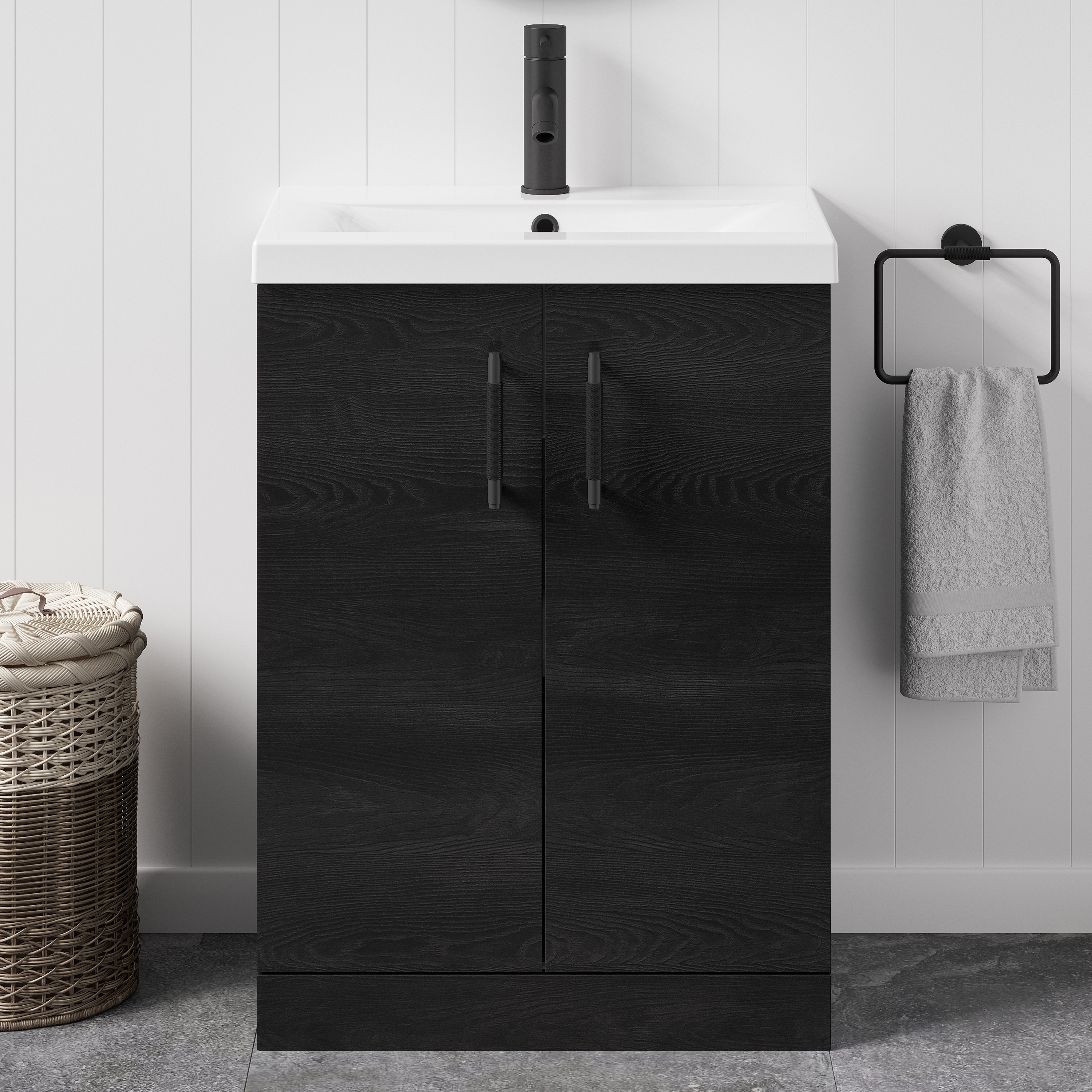 Erin 600mm Floorstanding 2 Door Vanity Unit & Basin