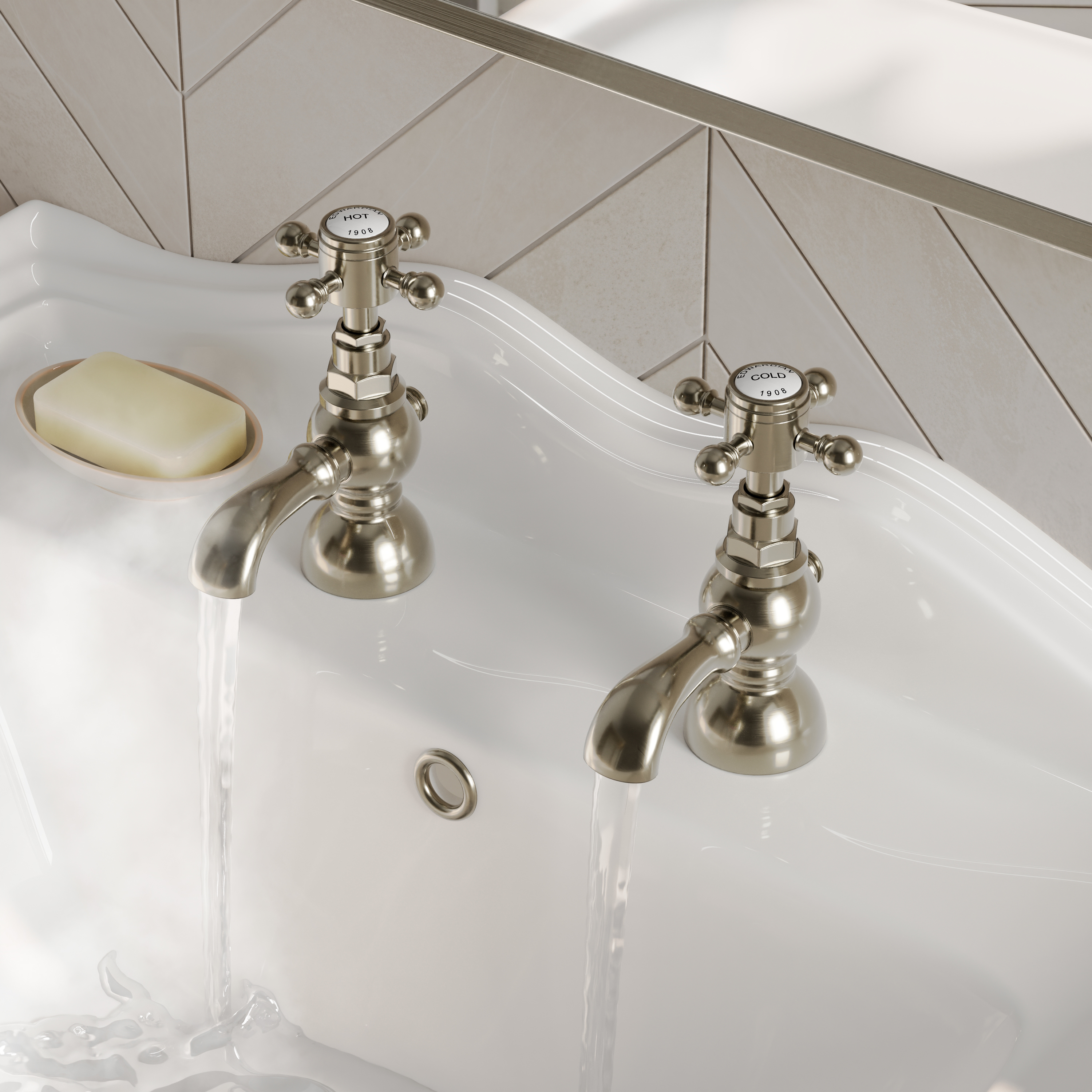 Butler & Rose Eliza Crosshead Basin Pillar Taps