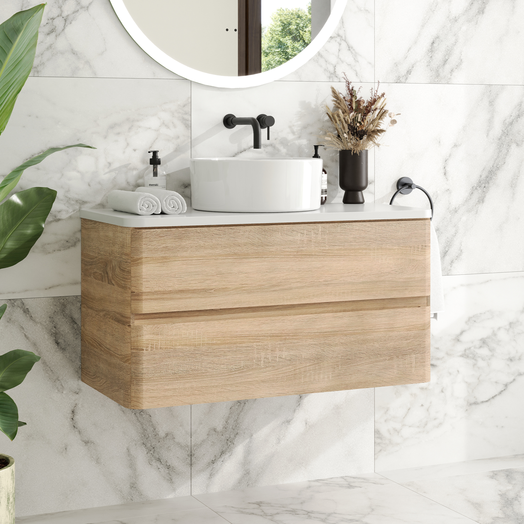 Drench Origin 900mm Wall Mounted Vanity Unit & Countertop
