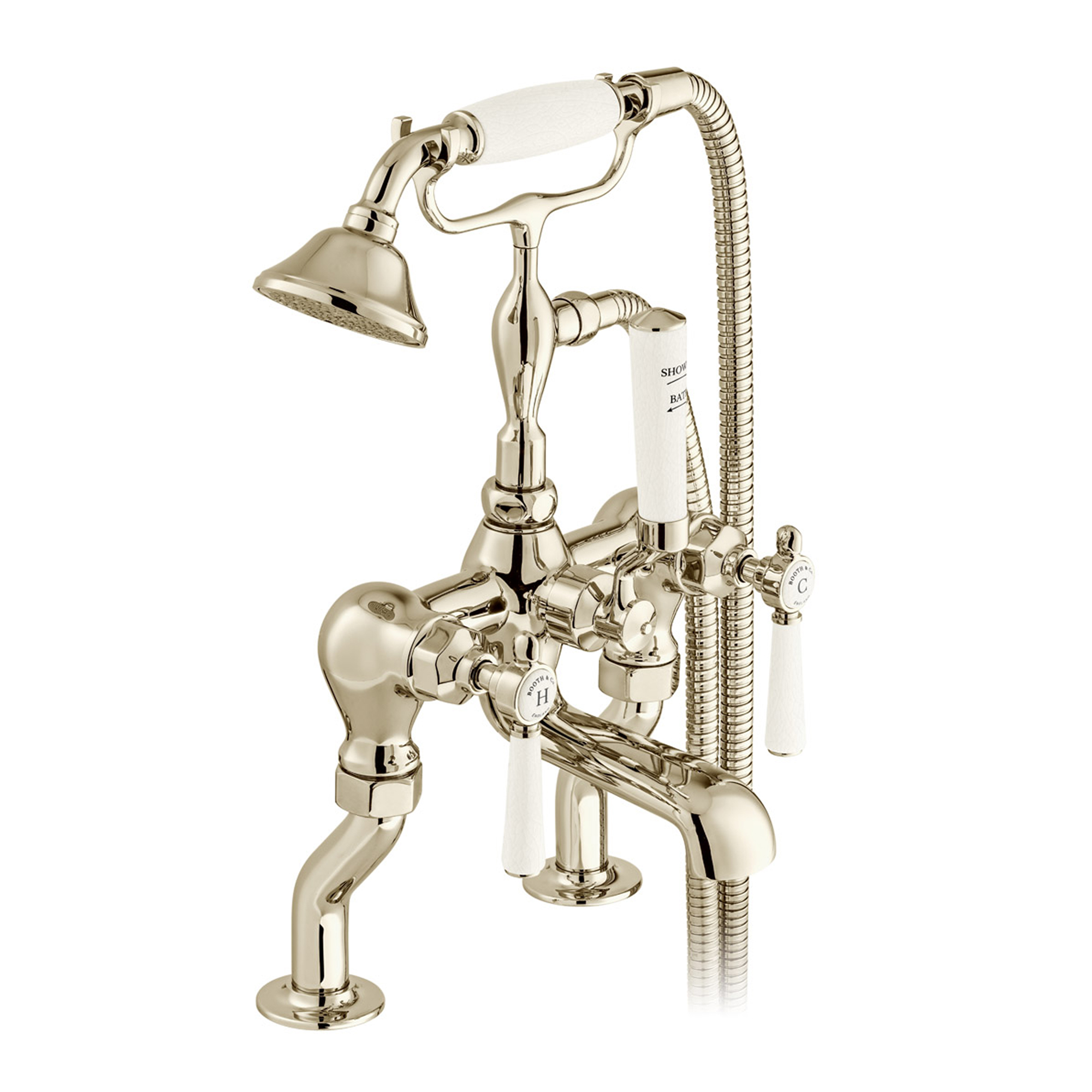 Booth & Co Axbridge Traditional Lever Deck Mounted Bath Shower Mixer Tap