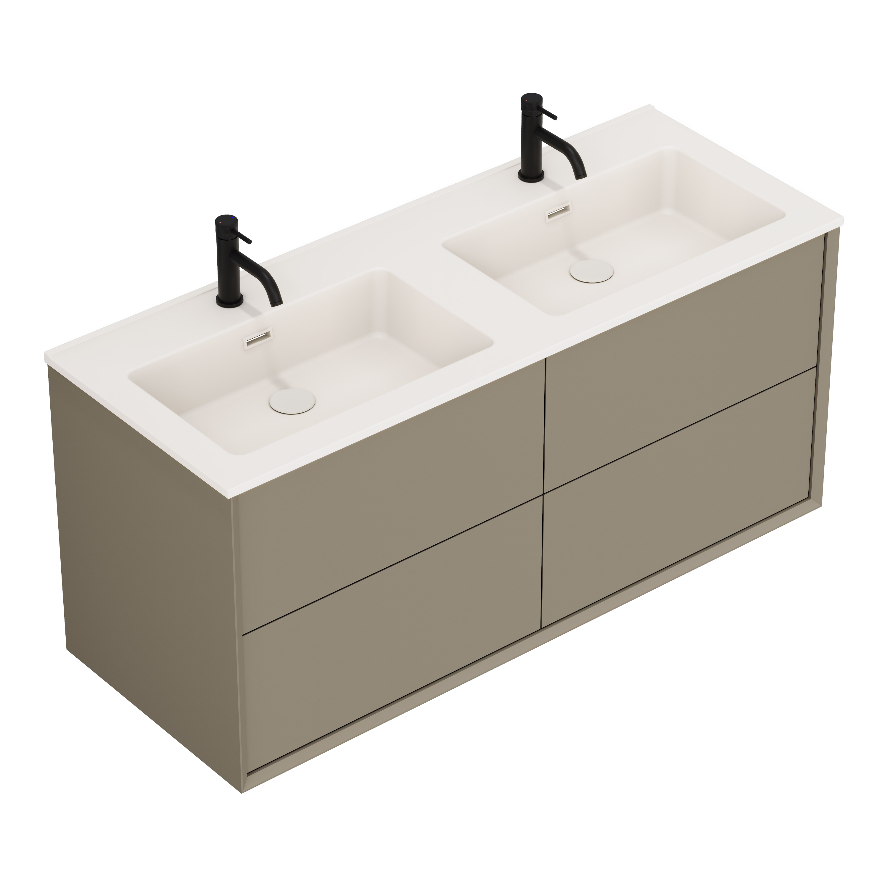 Oslo 1200mm Wall Mounted Vanity Unit & Matt White Basin