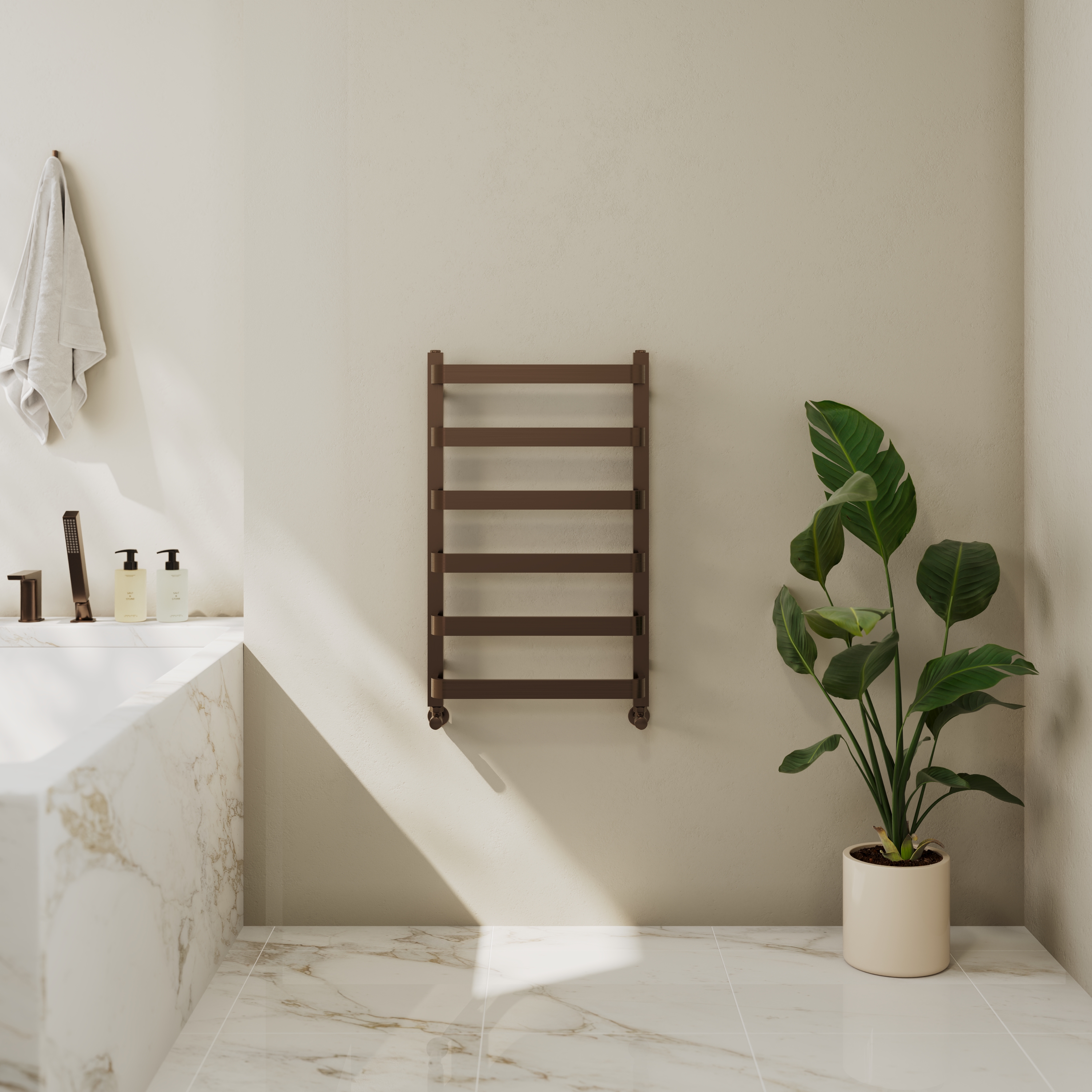 Toasty Balance Brushed Bronze Heated Towel Rail