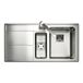 Rangemaster Arlington 1.5 Bowl Brushed Stainless Steel Sink & Waste Kit with Left Hand Drainer - 985 x 508mm