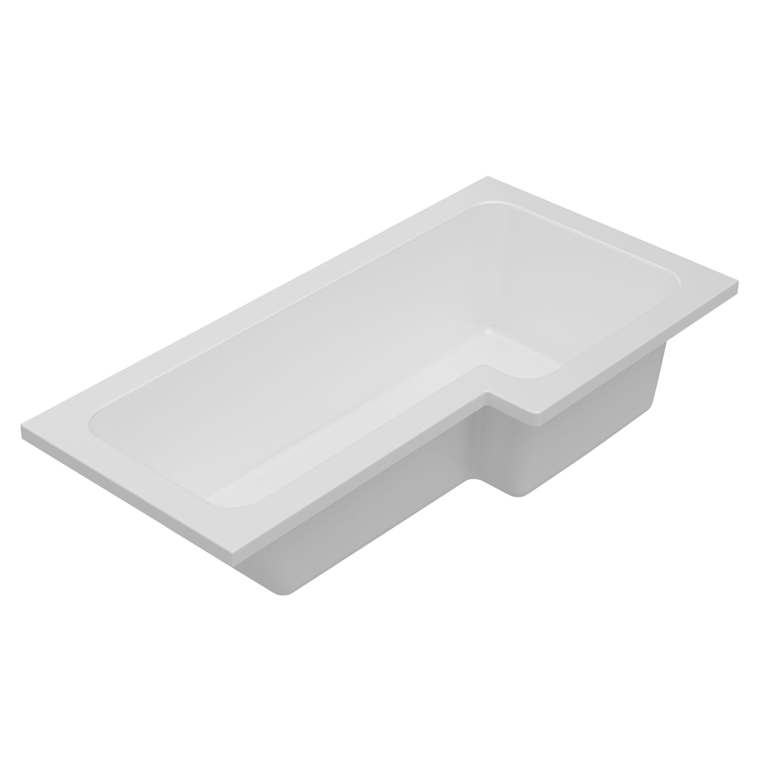 Armourcast Reinforced L-Shaped Shower Bath & Panel - 1700mm