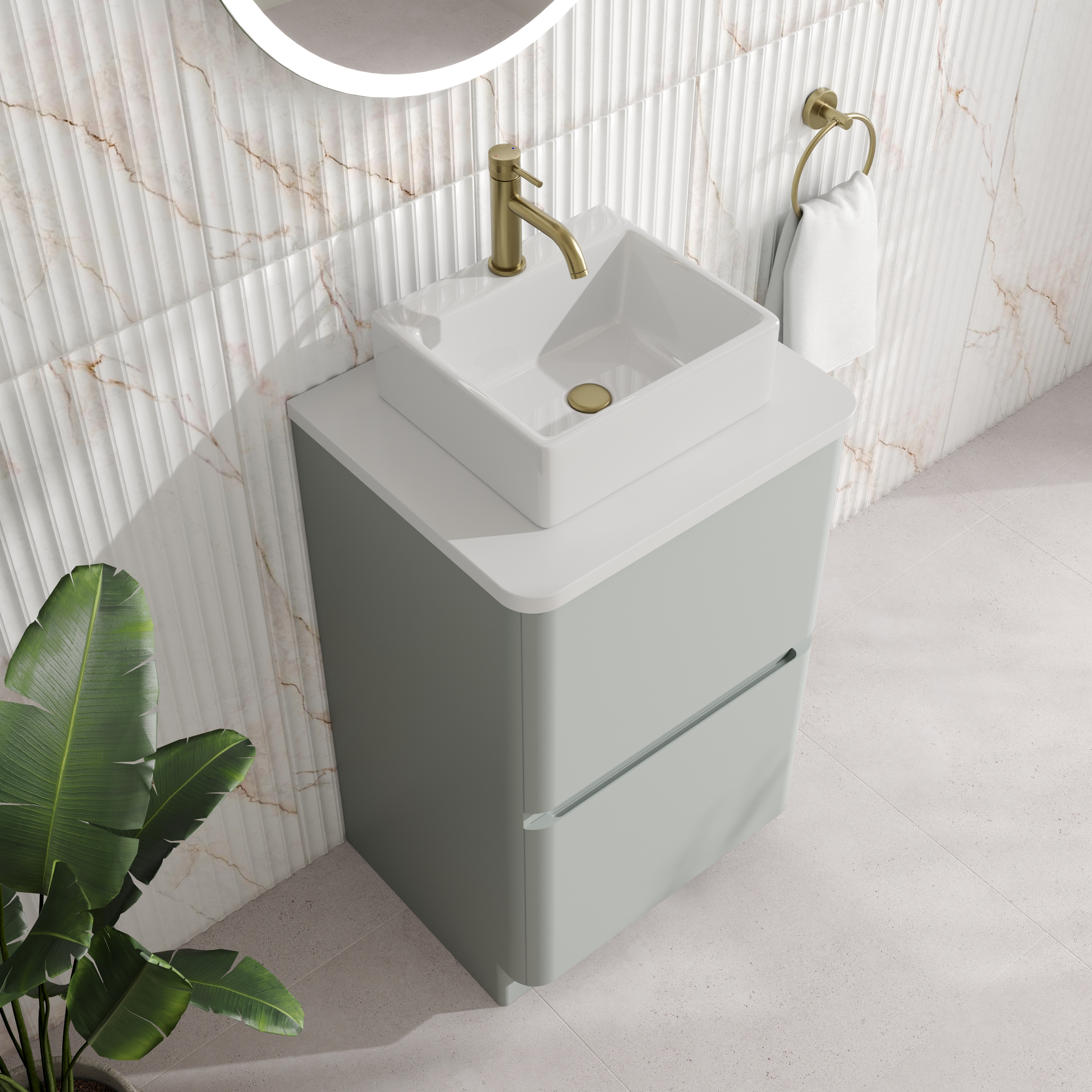 Drench Origin 500mm Floorstanding Vanity Unit & Countertop