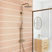 Core Exposed Thermostatic Rigid Riser Shower Kit - Brushed Brass