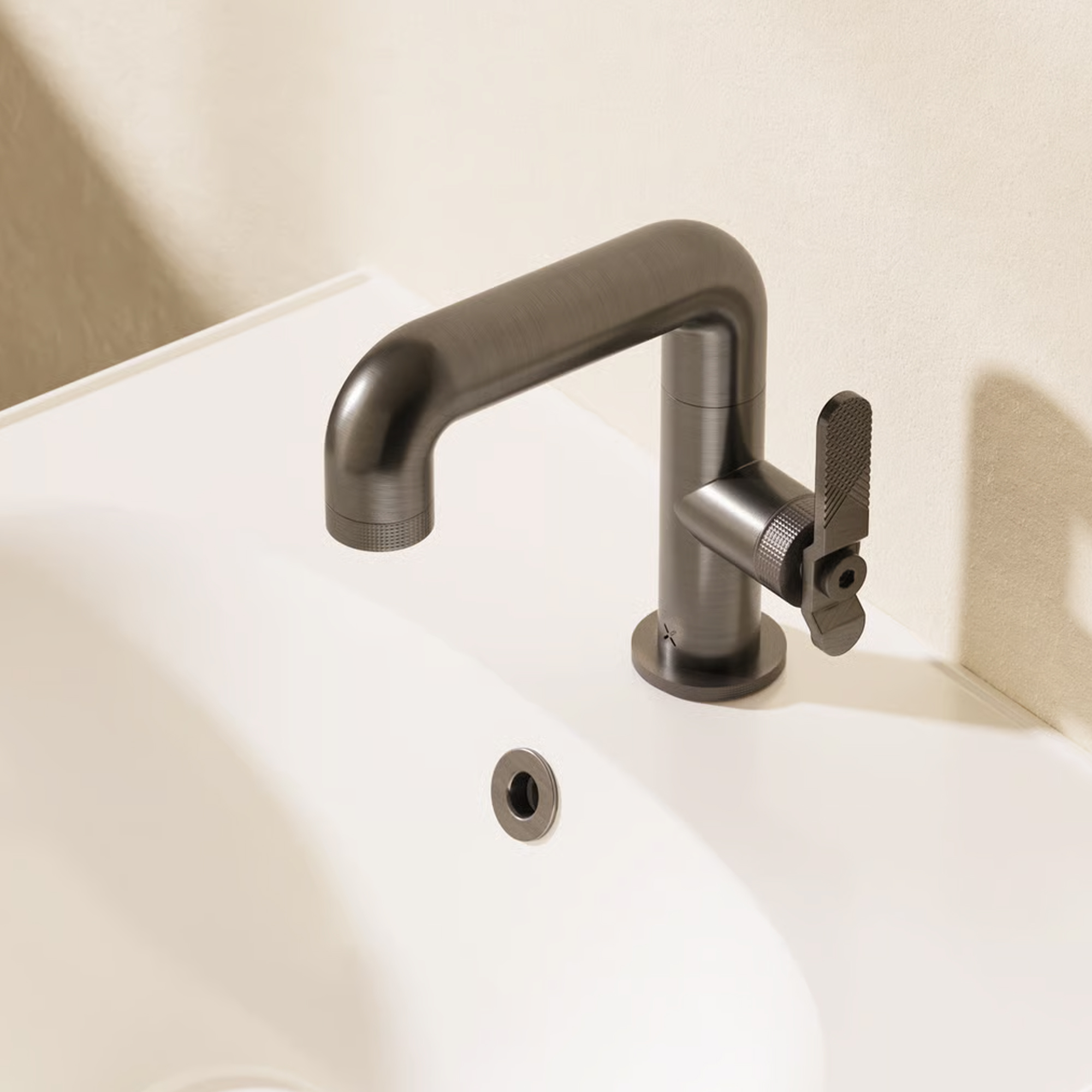 Crosswater Union WRAS Approved Mono Basin Mixer Tap - Brushed Black Chrome