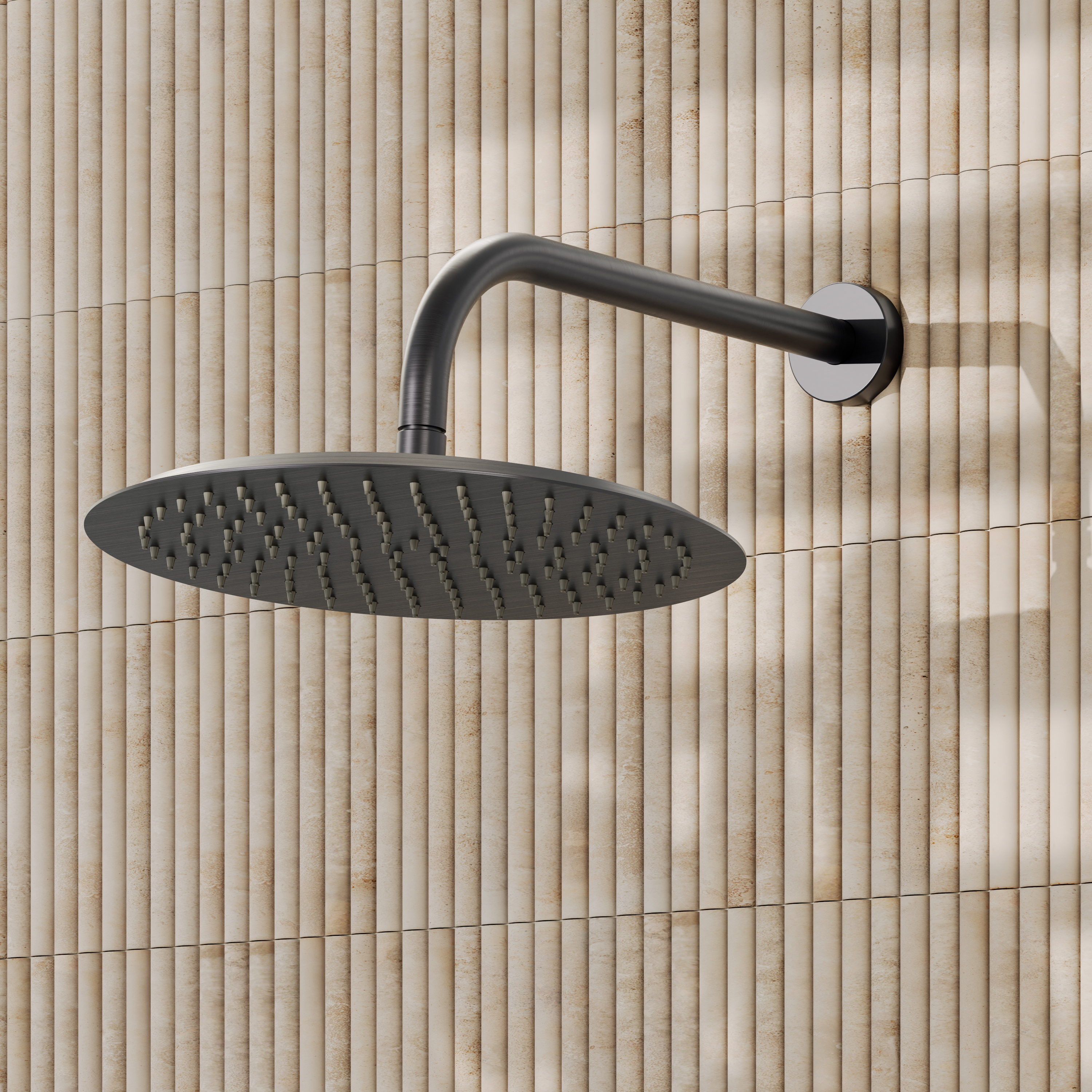 Core Round Shower Head with Wall Mounted Shower Arm