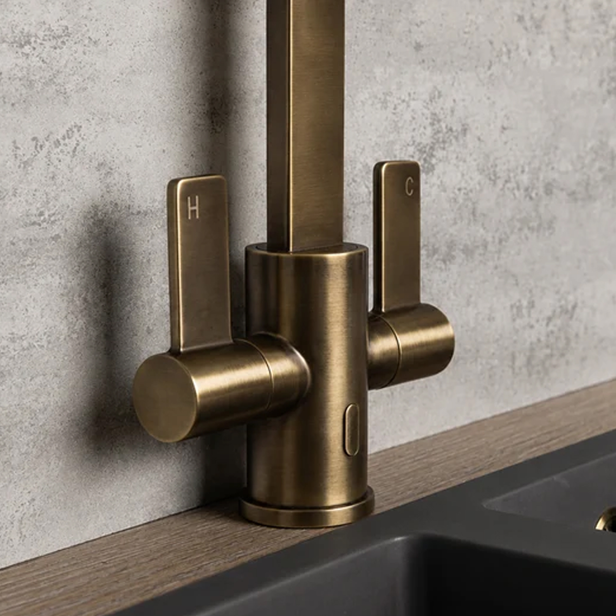 Top-Fix Rena Twin Lever Mono Kitchen Mixer Tap