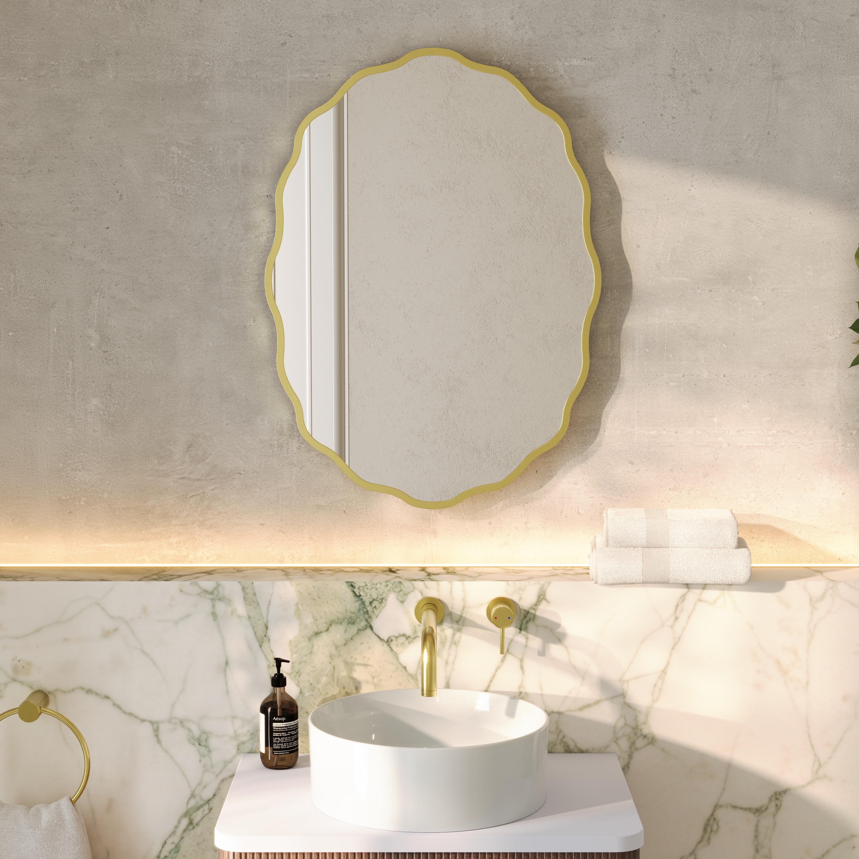Daisy Wavy Edge Framed Mirror - 550 x 750mm
