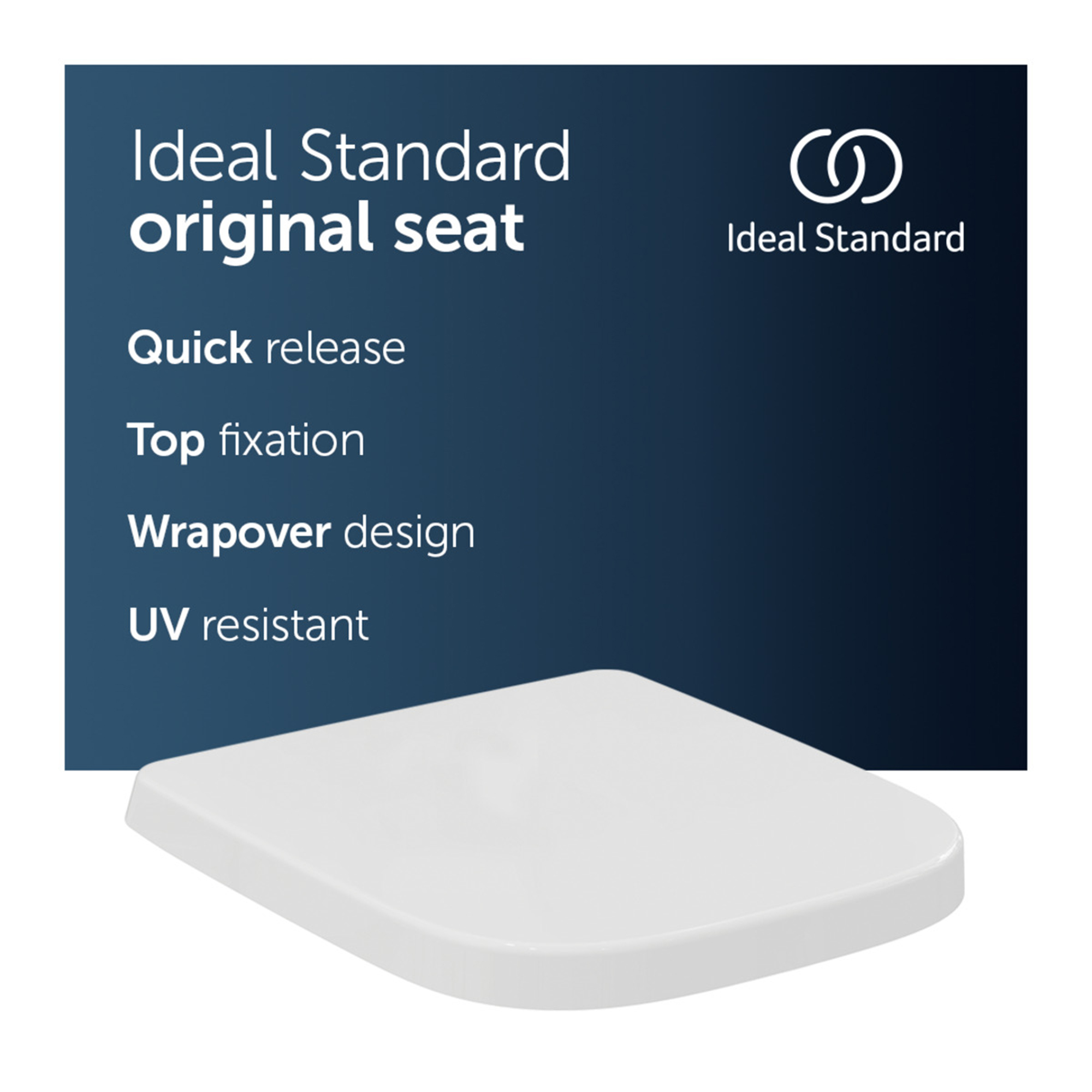 Ideal Standard i.life A & S Compact Wrap Over White Toilet Seat - Square