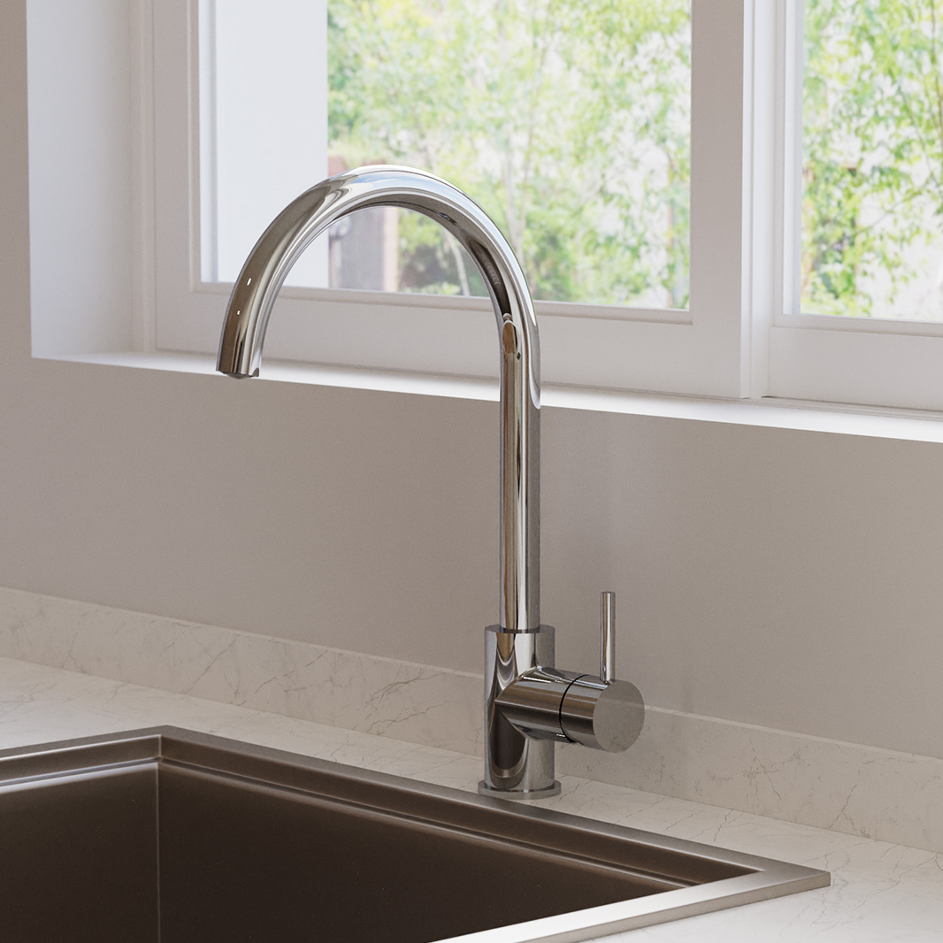 Crosswater MPRO Single Lever Mono Kitchen Mixer Tap - Chrome