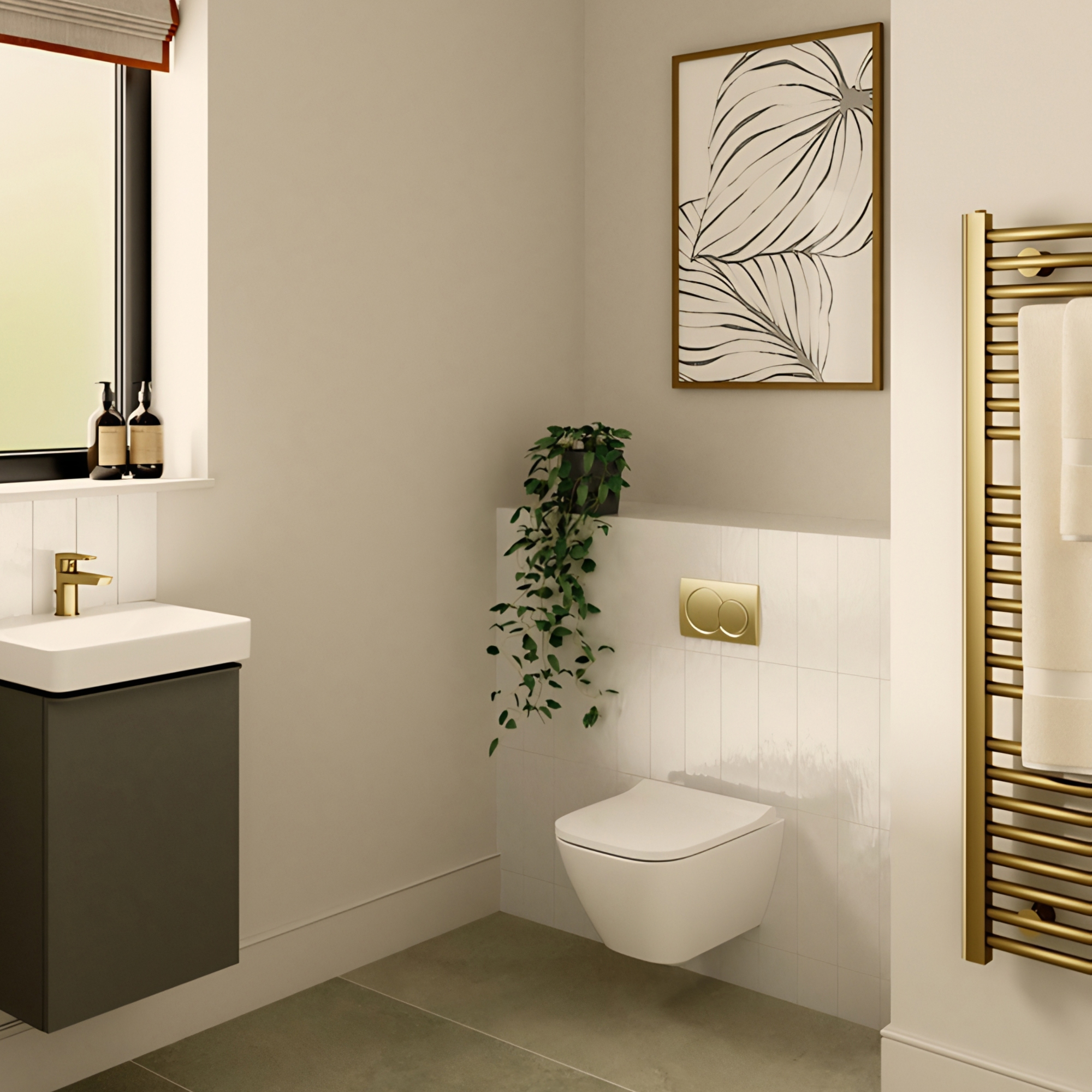 Geberit Duofix 980mm Frame & Alpha Concealed Cistern for Wall Hung Toilet
