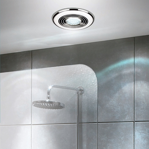 HIB Turbo LED Illuminated Inline Ceiling Ventilation System - Chrome