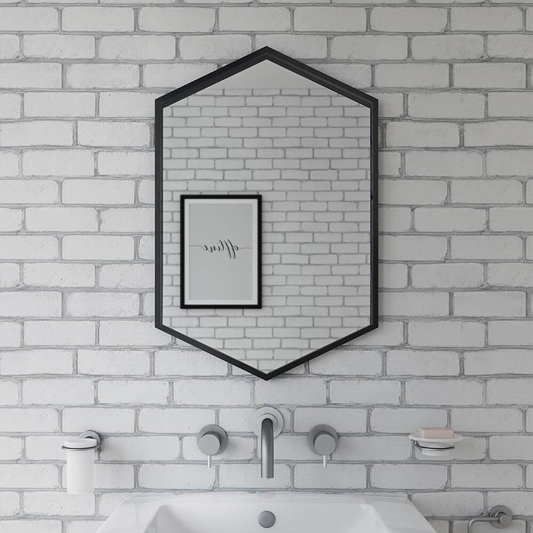 Bathroom Origins Docklands Hexagonal, Black Bathroom Mirror
