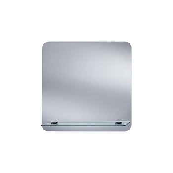 Origins Living Curved Edge Bathroom Mirror with Glass Shelf - 630 x 550mm