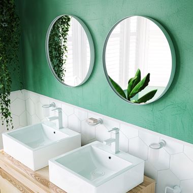 Bathroom Origins City Round Mirror 600mm - White