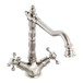 Clearwater Baroc Twin Crosshead Mono Sink Mixer with Swivel Spout - Brushed Nickel