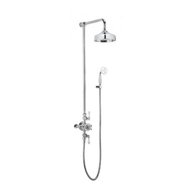 Crosswater Belgravia Multifunction Shower Valve with Handset and Bracket and 8 Inch Fixed Head