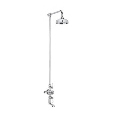 Crosswater Belgravia Exposed Thermostatic Shower Valve with 8 Inch Fixed Head and Bath Spout