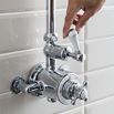 Crosswater Belgravia Exposed Thermostatic Shower Valve with Fixed Shower Head  - 8 Inch Nickel Shower Head