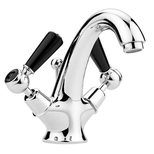 Hudson Reed Topaz Black Lever Mono Basin Mixer with Pop-Up Waste