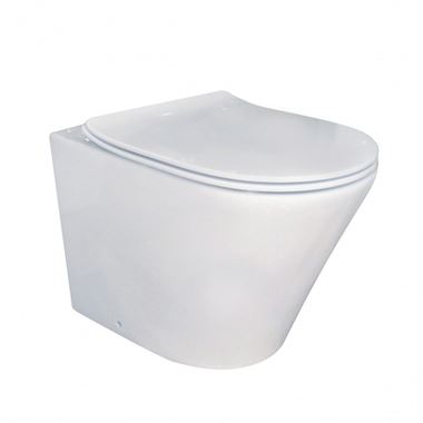 Imex Arco Rimless Wall Hung WC & Duraplast Wrapover Slow Close Seat - 520mm Projection