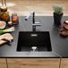 Blanco Subline 400-U Compact 1 Bowl Undermount Black Silgranit Composite Kitchen Sink & Waste - 430 x 460mm