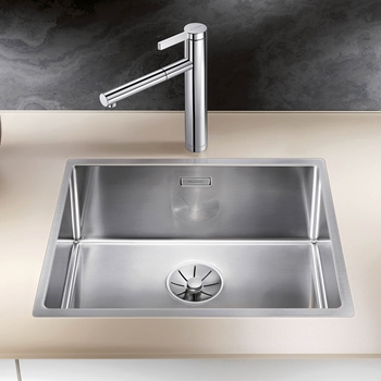 Blanco Claron Large 1 Bowl Satin Polish Stainless Steel Kitchen Sink & Waste - 540 x 440mm
