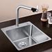 Blanco Andano Compact 1 Bowl Inset Satin Polish Stainless Steel Kitchen Sink & Waste - 440 x 500mm