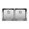 Blanco Andano Double Bowl Undermount Satin Polish Stainless Steel Kitchen Sink & Waste - 865 x 440mm