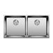 Blanco Andano Double Bowl Undermount Satin Polish Stainless Steel Kitchen Sink & Waste - 865 x 440mm