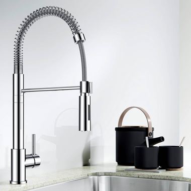 Blanco Ellipse Professional Style Chrome Single Lever Pull Out Mono Kitchen Tap with Dual Spray