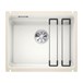 Blanco Etagon 500-U 1 Bowl Undermount Crystal White Gloss Ceramic Kitchen Sink & Waste - 540 x 456mm