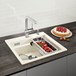 Blanco Etagon 6 1 Bowl Magnolia Gloss Ceramic Kitchen Sink & Waste with Tap Ledge - 584 x 510mm